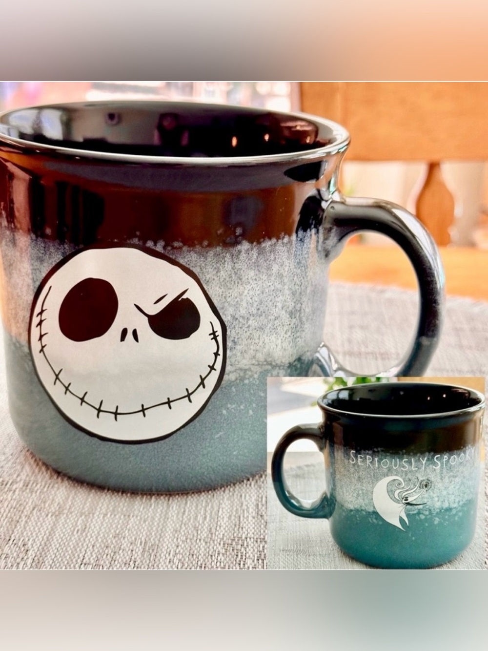 Nightmare Before Christmas Jack Skellington & Zero SERIOUSLY SPOOKY Mug NEW!